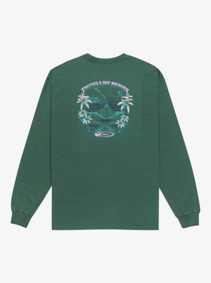 quiksilver, Hw Hollow Coves - Camisola de manga comprida para homem, TREKKING GREEN (tkr) Hw Hollow Coves - Long Sleeve T-Shirt for Men  EQYZT08202