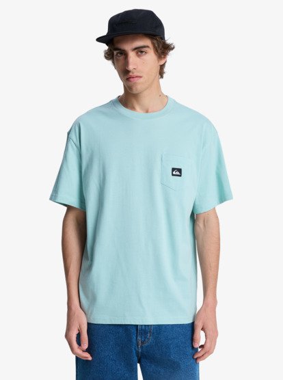 quiksilver, Salt Water Pocket - Short Sleeve T-Shirt for Men, BLUE HAZE (bga0) Salt Water Pocket - Short Sleeve T-Shirt for Men  EQYZT08205