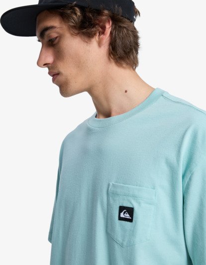 quiksilver, Salt Water Pocket - Short Sleeve T-Shirt for Men, BLUE HAZE (bga0) Salt Water Pocket - Short Sleeve T-Shirt for Men  EQYZT08205