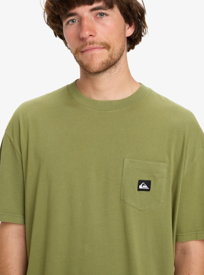 quiksilver, Salt Water Pocket - Short Sleeve T-Shirt for Men, LODEN GREEN (gng0) Salt Water Pocket - Short Sleeve T-Shirt for Men  EQYZT08205