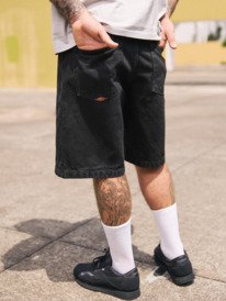 【新品】OVY Black Wash Baggy Shorts M KAJA eqyds03121_quiksilver,
