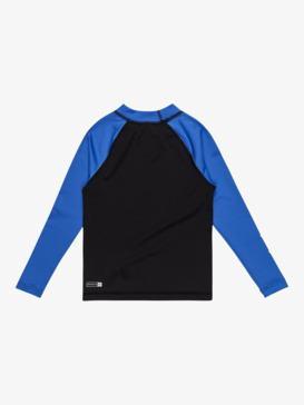 quiksilver, Everyday - Long Sleeve UPF 50 Surf T-Shirt for Boys 2-7, BLACK/NEBULAS BLUE (xbkb) Everyday - Long Sleeve UPF 50 Surf T-Shirt for Boys 2-7  AQKWR03025