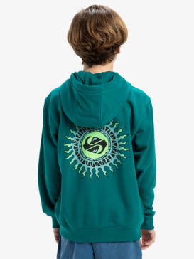 quiksilver, Graphic - Zip-Up Hoodie for Boys 8 - 16, TEAL GREEN (bsj0) Graphic - Zip-Up Hoodie for Boys 8 - 16  EQBFT03926