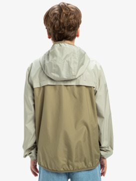 quiksilver, Overcast - Hooded Windbreaker Jacket for Boys 8-16, ALOE (tmz0) Overcast - Hooded Windbreaker Jacket for Boys 8-16  EQBJK03291