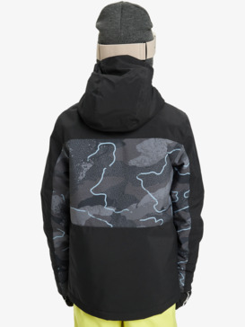 quiksilver, Side Hit Printed 10K - Funktionelle Snow-Jacke mit Kapuze für Jungs 4-16, CAMOSTROKES TRUE BLACK (kvj1) Side Hit Printed - Technical Snow Jacket for Boys 4-16  EQBTJ03220