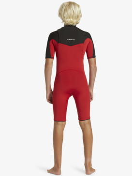 quiksilver, 2/2mm Everyday Sessions - Springsuit manches courtes pour Garçon 8-16 ans, HIGH RISK RED (rqc0) 2/2mm Everyday Sessions - Short Sleeve Spring Suit for Boys 8-16  EQBW503024