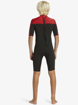 quiksilver, 2/2mm Everyday Sessions - Springsuit manches courtes back zip pour Garçon, HIGH RISK RED (rqc0) 2/2mm Everyday Sessions - Short Sleeve Back Zip Springsuit for Boys  EQBW503025