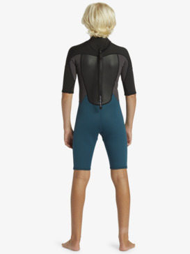 quiksilver, 2/2mm Everyday Sessions - Short Sleeve Back Zip Springsuit for Boys, MIDNIGHT TURQUOISE (gze0) 2/2mm Everyday Sessions - Short Sleeve Back Zip Springsuit for Boys  EQBW503026