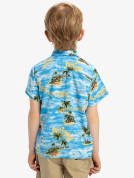 quiksilver, Safe Paradise - Short Sleeves Shirt for Boys 8 - 16, BLUE NATURAMA 32X32 (bqv6) Safe Paradise - Short Sleeves Shirt for Boys 8 - 16  EQBWT03401