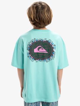 quiksilver, Global Heat - Short Sleeves T-Shirt for Boys 8 - 16, AQUA SKY (bgh0) Global Heat - Short Sleeves T-Shirt for Boys 8 - 16  EQBZT04829
