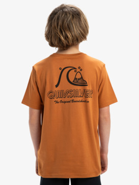quiksilver, Evo Original - Short Sleeves T-Shirt for Boys 8 - 16, BRAN (cmn0) Evo Original - Short Sleeves T-Shirt for Boys 8 - 16  EQBZT04834