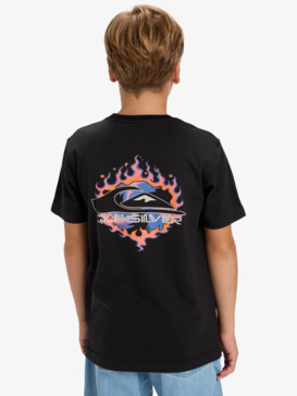 quiksilver, Ev In Flames - Short Sleeve T-Shirt for Boys 8-16, BLACK (kvj0) Ev In Flames - Short Sleeve T-Shirt for Boys 8-16  EQBZT04901