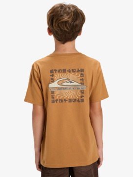 quiksilver, Evo Border Lines - T-Shirt à manches courtes pour Garçon 8-16 ans, ALMOND (cmd0) Evo Border Lines - Short Sleeve T-Shirt for Boys 8-16  EQBZT04908