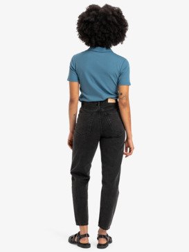 quiksilver, Mom Denim - Pantalón vaquero para Mujer, BLACK (kvj0) Mom Denim - Denim Pants for Women  EQWDP03026