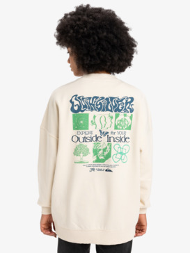 quiksilver, Workwear - Crew Neck Sweatshirt for Women, BIRCH (wdw0) Workwear - Crew Neck Sweatshirt for Women  EQWFT03184