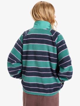 quiksilver, Renek Hz - Forro polar para mujer, DEEP SEA STRP RENEK (gmw6) Renek Hz - Polar Fleece for Women  EQWPF03006