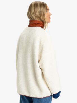 quiksilver, Minto Sherpa - Chaqueta de borreguito para mujer, SNOW WHITE (wbk0) Minto Sherpa - Sherpa Jacket for Women  EQWPF03007