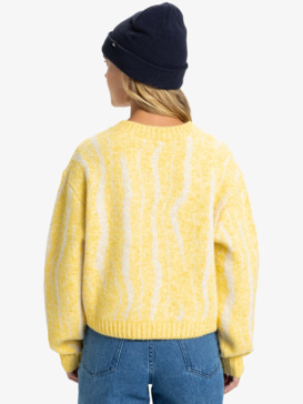 quiksilver, Selwyn - Jersey de cuello redondo para mujer, RATTAN SAND STROKES (yhp6) Selwyn - Crew Neck Jumper for Women  EQWSW03031