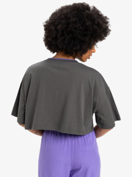 quiksilver, Maxi - Cropped T-Shirt for Women, DARK SHADOW (krp0) Maxi - Cropped T-Shirt for Women  EQWZT03183