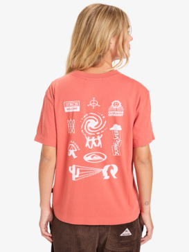 quiksilver, Standard - Camiseta de manga corta para mujer, MINERAL RED (mmz0) Standard - Short Sleeve T-Shirt for Women  EQWZT03197