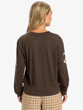 quiksilver, Standard - Camisola de manga comprida para mulher, CHOCOLATE BROWN (csd0) Standard - Long Sleeve T-Shirt for Women  EQWZT03200