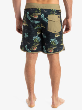 quiksilver, Surfsilk Scallop 18" - Board Shorts for Men, BLACK NATURAMA (kvj6) Surfsilk Scallop 18" - Board Shorts for Men  EQYBS04862