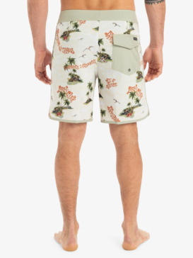 quiksilver, Surfsilk Scallop 18" - Board Shorts for Men, ABBEY STONE NATURAMA (thq6) Surfsilk Scallop 18" - Board Shorts for Men  EQYBS04862