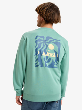 quiksilver, Graphic Mix - Crew Neck Sweatshirt for Men, MALACHITE GREEN (gjr0) Graphic Mix - Crew Neck Sweatshirt for Men  EQYFT05104