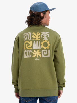 quiksilver, Salt Water Graphic - Sweatshirt para homem, LODEN GREEN (gng0) Salt Water Graphic - Sweatshirt for Men  EQYFT05127