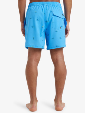 quiksilver, Surfsilk Straight 16" - Short de Natación para hombre, AZURE BLUE SPACED OUT (bjt1) Surfsilk Straight 16" - Swim Shorts for Men  EQYJV04107