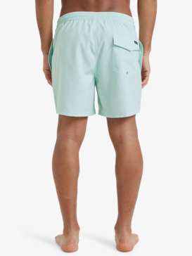 quiksilver, Surfsilk Straight 16" - Short de Natación para hombre, MIST GREEN SPACED OUT (gbd1) Surfsilk Straight 16" - Swim Shorts for Men  EQYJV04107