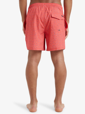 quiksilver, Surfsilk Straight 16" - Swim Shorts for Men, SPICED CORAL MINI CHAOS (mlh2) Surfsilk Straight 16" - Swim Shorts for Men  EQYJV04107