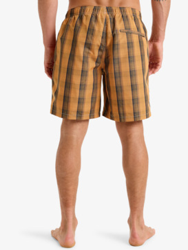 quiksilver, Mercury Plaid Volley - 16" Swim Shorts for Men, ORANGE PEEL (nkq0) Mercury Plaid Volley - 16" Swim Shorts for Men  EQYJV04154