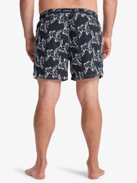 quiksilver, Diamond Arch Printed 15" - Short de bain pour Homme, BLACK INTERPETAL (kvj6) Diamond Arch Printed 15" - Swim Shorts for Men  EQYJV04181
