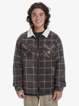 quiksilver, Sherpa - Jacket Fleece for Men, CHOCOLATE BROWN SHERPA PLAID (csd6) Sherpa - Jacket Fleece for Men  EQYPF03080