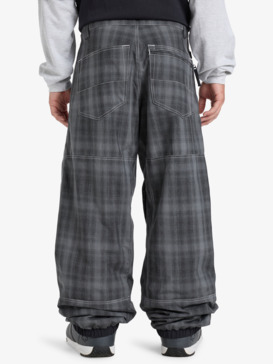 quiksilver, Live Wire - Technical Snow Pants for Men, MERCURY CHECK TRUE BLACK (kvj6) Live Wire - Technical Snow Pants for Men  EQYTP03249