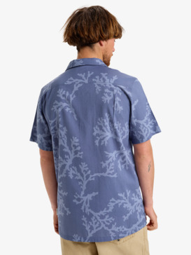 quiksilver, Beach Club Casual - Short Sleeve Shirt for Men, VINTAGE INDIGO SYMBIOSEA CORAL (byl6) Beach Club Casual - Short Sleeve Shirt for Men  EQYWT04631