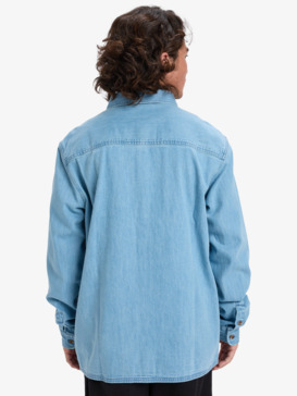 quiksilver, Bozeman Denim - Camisa vaquera de manga larga para hombre, FLINT STONE (sna0) Bozeman Denim - Long Sleeve Denim Shirt for Men  EQYWT04644