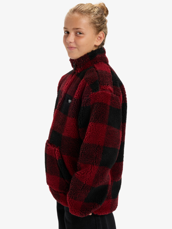 Mercury Woodlands Sherpa - Half Zip Sherpa Check for Boys 8-16  EQBPF03017