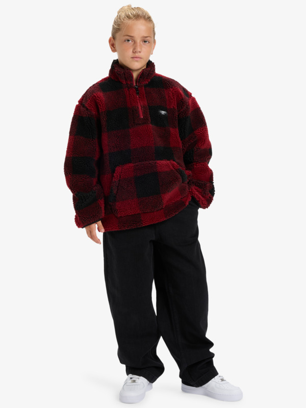 Mercury Woodlands Sherpa - Half Zip Sherpa Check for Boys 8-16  EQBPF03017
