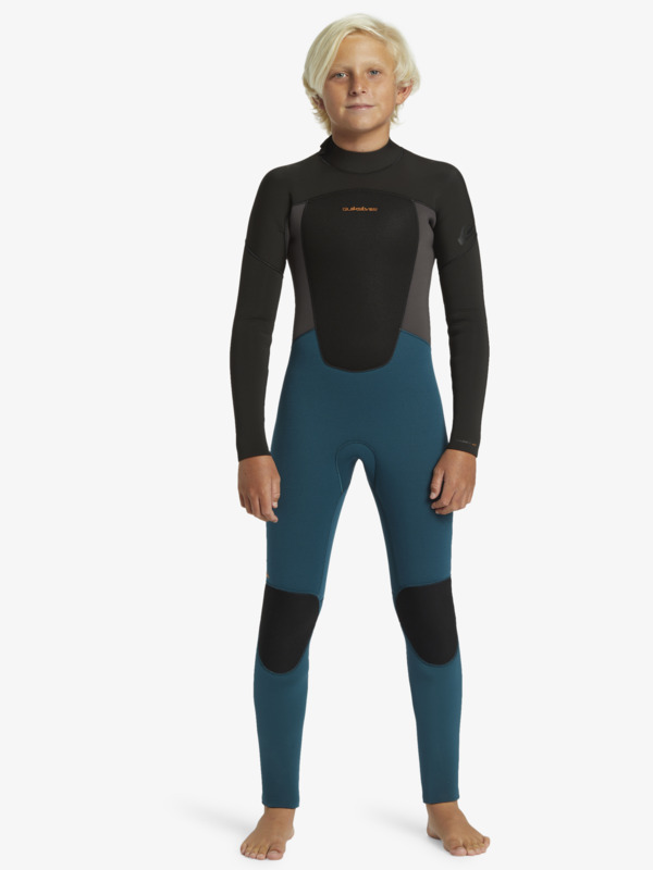 quiksilver, 4/3mm Prologue - Muta con zip posteriore da Ragazzo, MIDNIGHT TURQUOISE (gze0) 4/3mm Prologue - Back Zip Wetsuit for Boys  EQBW103119