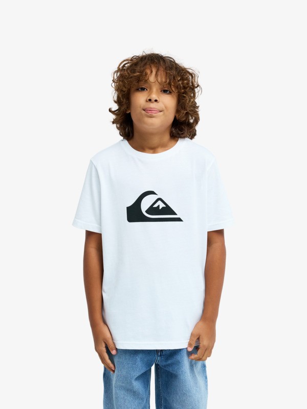 quiksilver, Ev Comp Logo - T-Shirt à manches courtes pour Garçon 8-16 ans, WHITE (wbb0) Ev Comp Logo - Short Sleeve T-Shirt for Boys 8-16  EQBZT04897