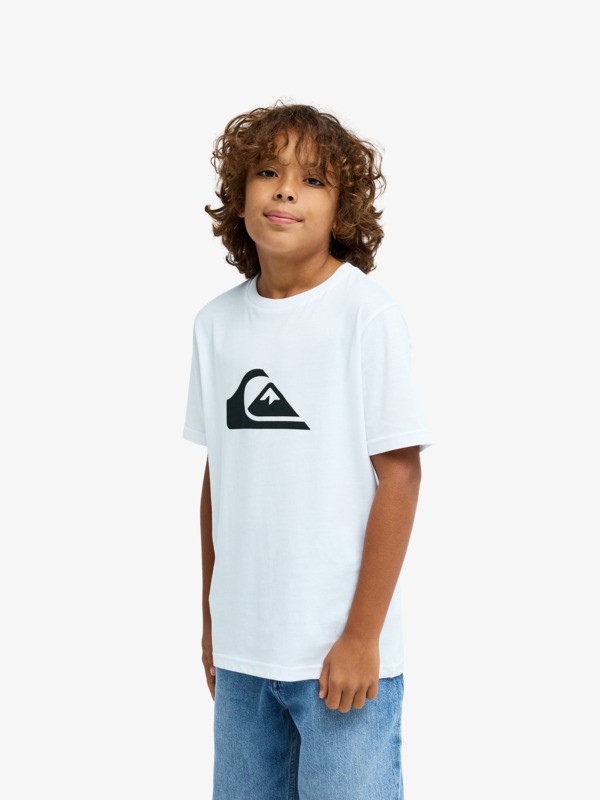 quiksilver, Ev Comp Logo - T-Shirt à manches courtes pour Garçon 8-16 ans, WHITE (wbb0) Ev Comp Logo - Short Sleeve T-Shirt for Boys 8-16  EQBZT04897