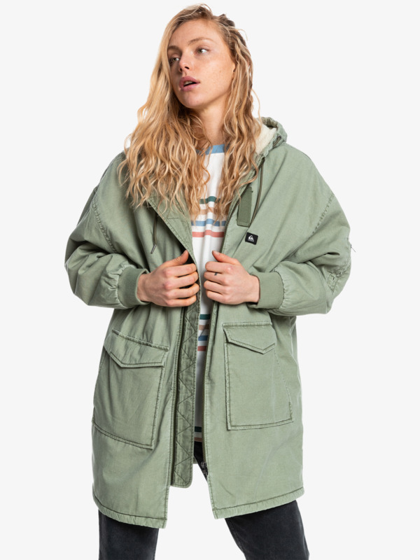 Quiet Shelter Military Parka Jacket for Women Quiksilver