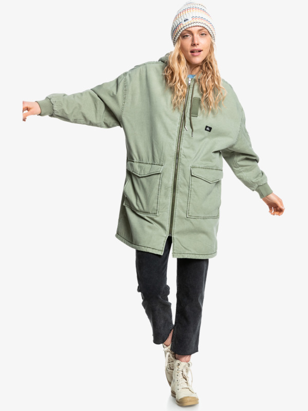 Quiet Shelter Military Parka Jacket for Women Quiksilver