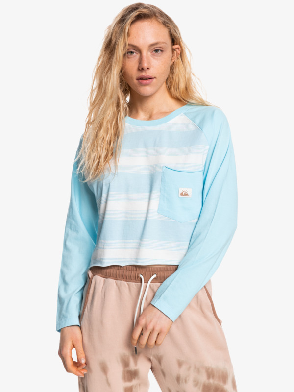 Iconic Horizon - Cropped Long Sleeve T-Shirt for Women EQWKT03132