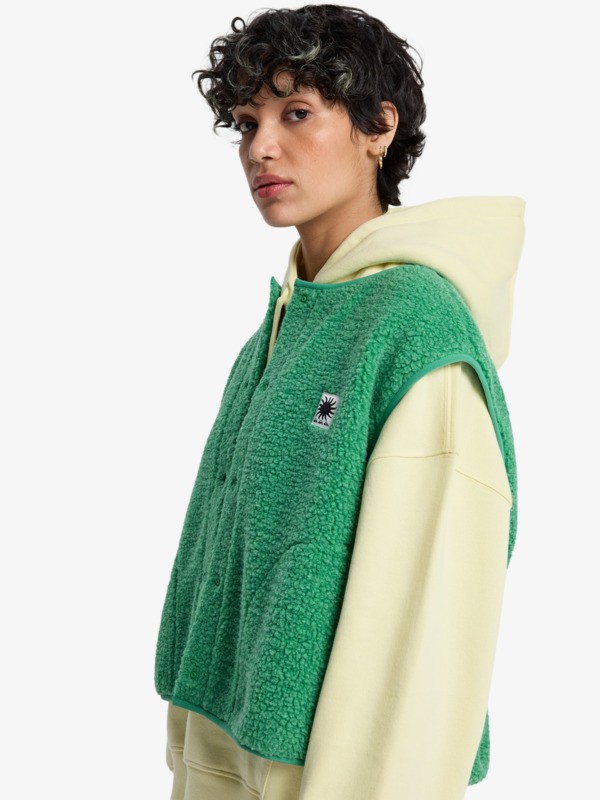 Cropped - Sleeveless Sherpa Vest for Women  EQWPF03002