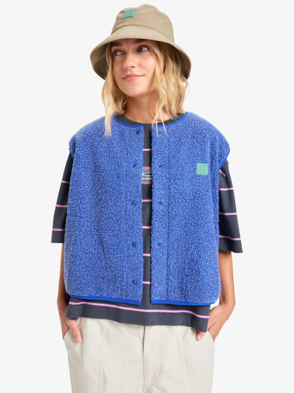 Cropped - Sleeveless Sherpa Vest for Women  EQWPF03002