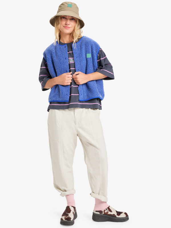 Cropped - Sleeveless Sherpa Vest for Women  EQWPF03002