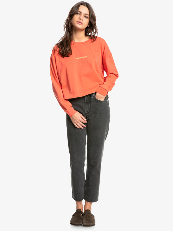Quiksilver Womens Oversized Crop - Organic Long Sleeve T-Shirt for Women  EQWZT03045